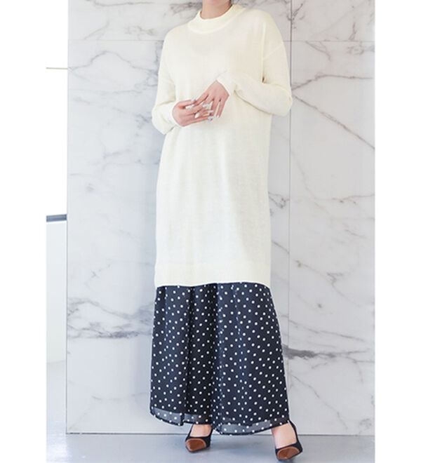 RANAN（ラナン）の「カシミヤタッチニットチュニックワンピース（チュニック）」｜詳細画像