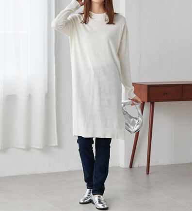 RANAN（ラナン）の「カシミヤタッチニットチュニックワンピース（チュニック）」