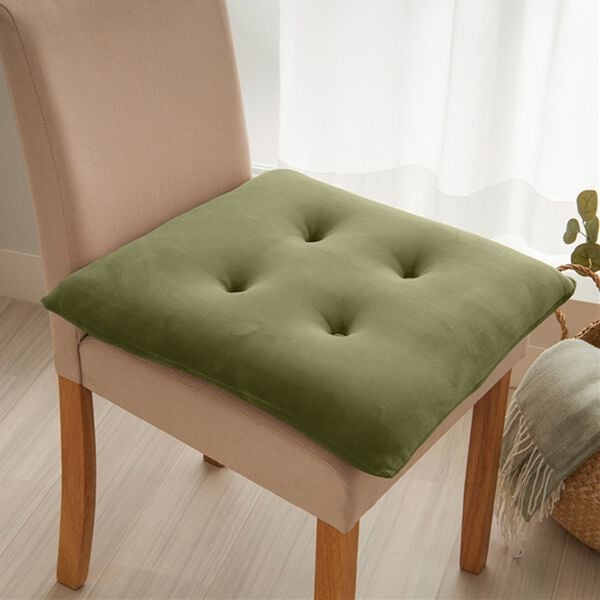 iellio（イエリオ）の「とろけるマイクロシートクッション２枚組＜抗菌防臭機能付＞（クッション・クッションカバー）」｜スモーキーグリーン