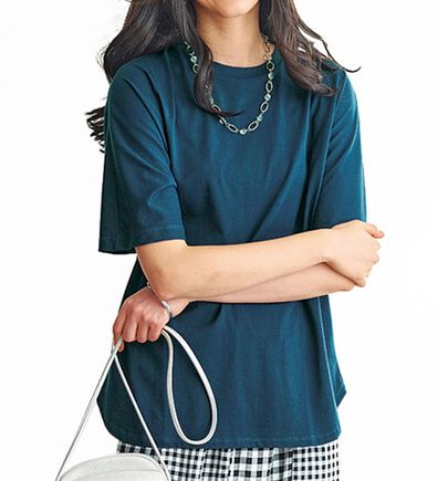 BELLUNA（ベルーナ）の「ひんやり！綿混裾ラウンドプルオーバー（カットソー）」