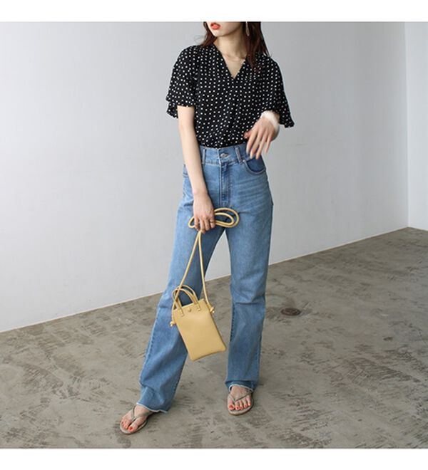 GeeRA（ジーラ）の「サラサラ涼しい！着やせも叶うフレアー袖ブラウス（ブラウス）」｜詳細画像