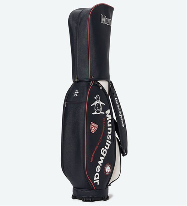 「＜マンシングウェア＞９．０カープロゴキャディバッグ（メンズゴルフグッズ）」｜ネイビー