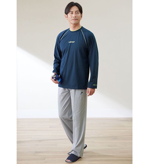 「【２着組】＜ヘッド＞ハイクール（Ｒ）冷感綿１００％リラクシングウェア上下２着組（メンズルームウェア）」｜詳細画像