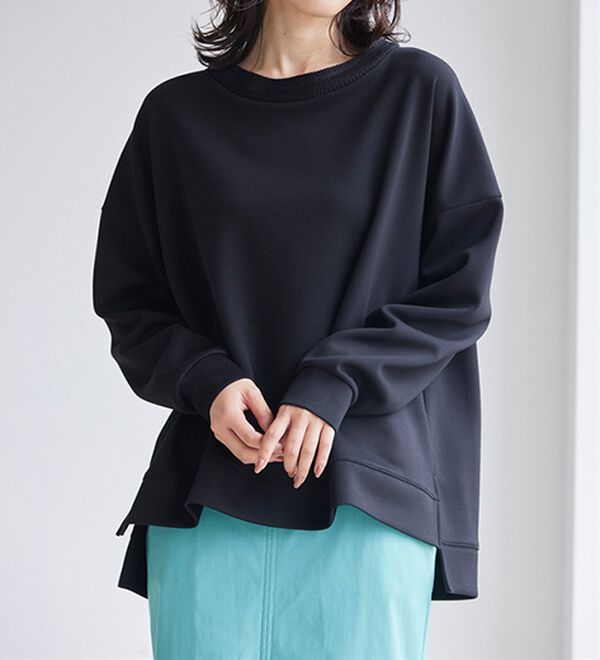 RANAN（ラナン）の「＜ＨＳ＞編立衿ポイントきれいめスウェット（カットソー）」｜詳細画像