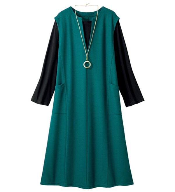 ルフラン（ルフラン）の「【３色組】重ねデザインリップル素材チュニックワンピ（チュニック）」｜詳細画像