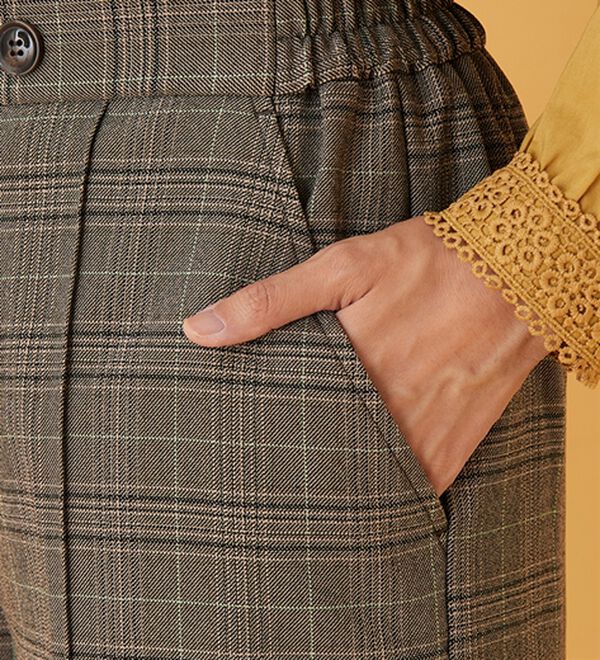 BELLUNA（ベルーナ）の「ウーリッシュ素材ウエスト釦ワイドパンツ（ワイドパンツ・ガウチョ）」｜詳細画像