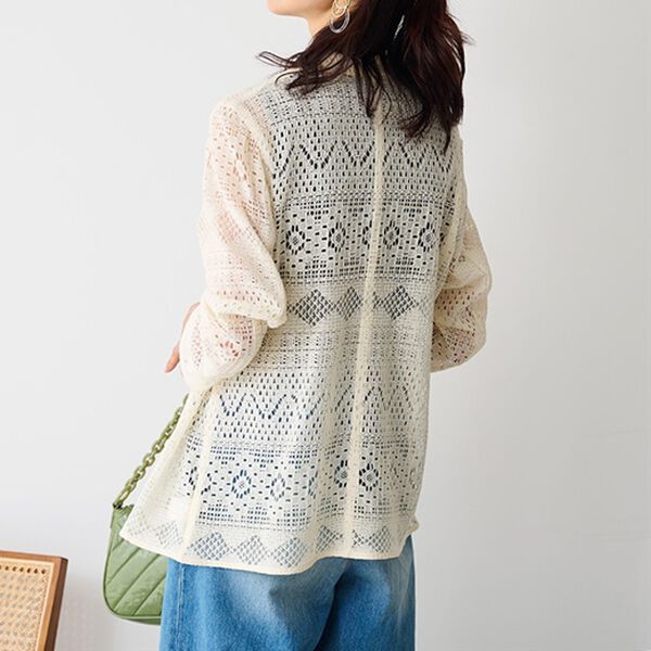 RANAN（ラナン）の「幾何レースジャケット（シャツ）」｜詳細画像