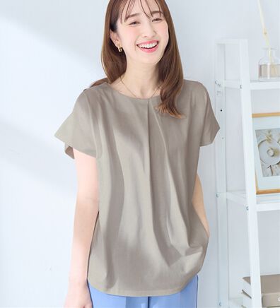 alotta（アロッタ）の「ひんやりタックデザインＴシャツ（カットソー）」