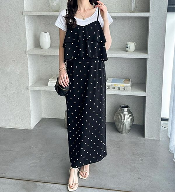 GeeRA（ジーラ）の「フリルキャミワンピース（カットソーワンピース）」｜詳細画像