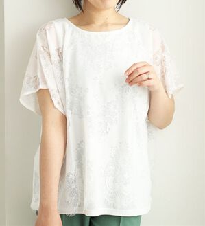 BELLUNA（ベルーナ）の「ラッセルレースバックシャンプルオーバー（カットソー）」｜オフ白