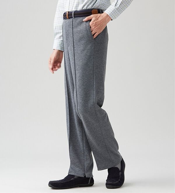 「【２本組】サイドファスナー付安心ホームパンツ（メンズフルレングスパンツ）」｜詳細画像