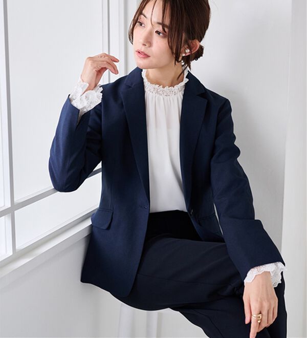 RANAN（ラナン）の「【選べる衿】洗える！多機能ベーシック２点セットスーツ（パンツスーツ）」｜詳細画像