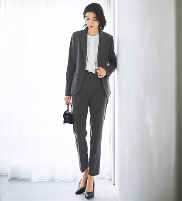 GeeRA（ジーラ）の「【2点セット】選べるボトム！洗えて型くずれしないパンツスーツセット（パンツスーツ）」｜詳細画像