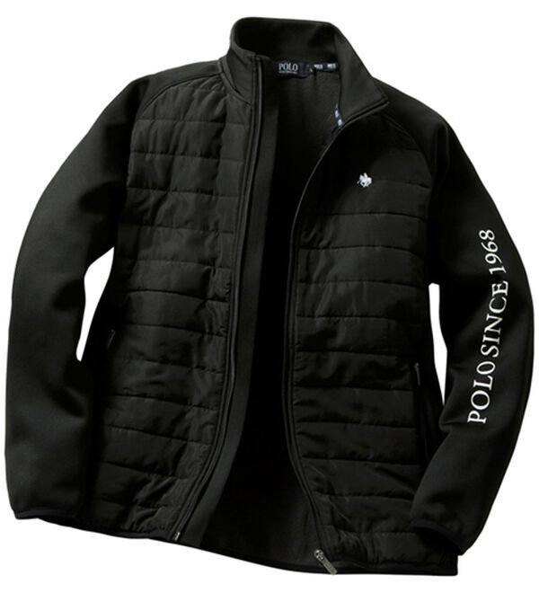 「＜ポロ・ビーシーエス＞キルト切替アクティブジャケット（メンズジャケット）」｜ブラック