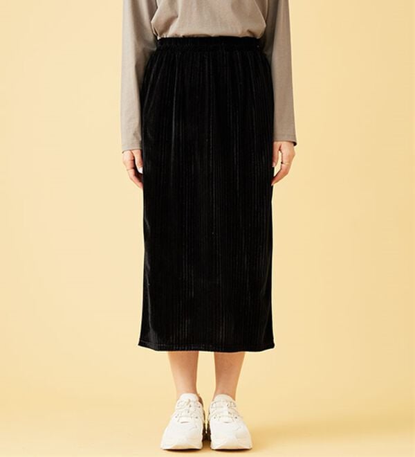 BELLUNA（ベルーナ）の「ベロア素材ナロースカート（ロングスカート）」｜詳細画像