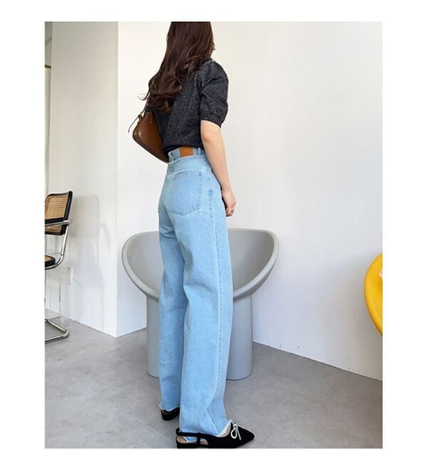 GeeRA（ジーラ）の「オリジナルパッチハイウエストデニム（ワイドパンツ・ガウチョ）」｜詳細画像