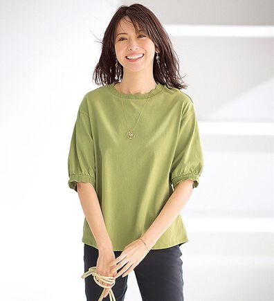 BELLUNA（ベルーナ）の「デザインリブ使いふんわり袖プルオーバー（カットソー）」