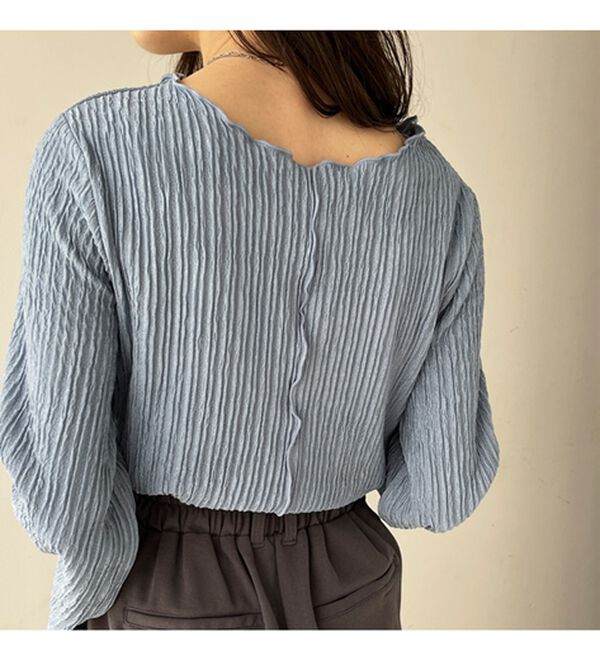 GeeRA（ジーラ）の「前後２ｗａｙフレアスリーブカットソー（カットソー）」｜詳細画像