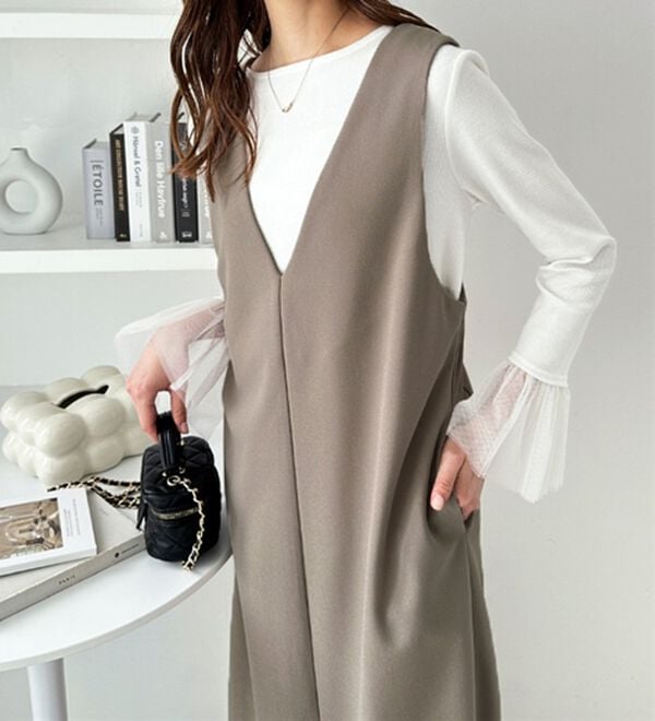 GeeRA（ジーラ）の「楽ちん！ストレッチ前後２ＷＡＹジャンパースカート（ジャンパースカート）」｜詳細画像