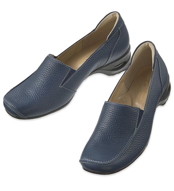 ルフラン（ルフラン）の「＜ラシーナコンフォート＞４Ｅ牛革エアヒールトラッドシューズ（フラットシューズ）」｜ネイビー