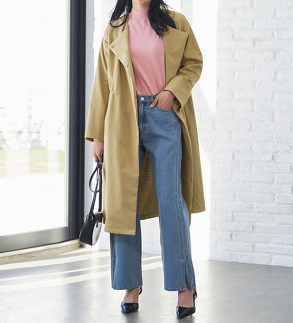 RANAN（ラナン）の「２つの機能付！ロング丈ノーカラーコート（ロングコート）」｜詳細画像