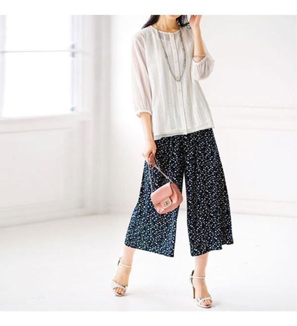 BELLUNA（ベルーナ）の「レーヨンポケット付ガウチョパンツ（ワイドパンツ・ガウチョ）」｜詳細画像