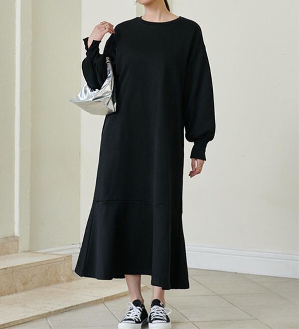 RANAN（ラナン）の「＜ＨＩＧＨ　ＳＰＥＣ＞毛玉になりにくい！ペプラムデザインワンピース（その他ワンピース）」｜詳細画像