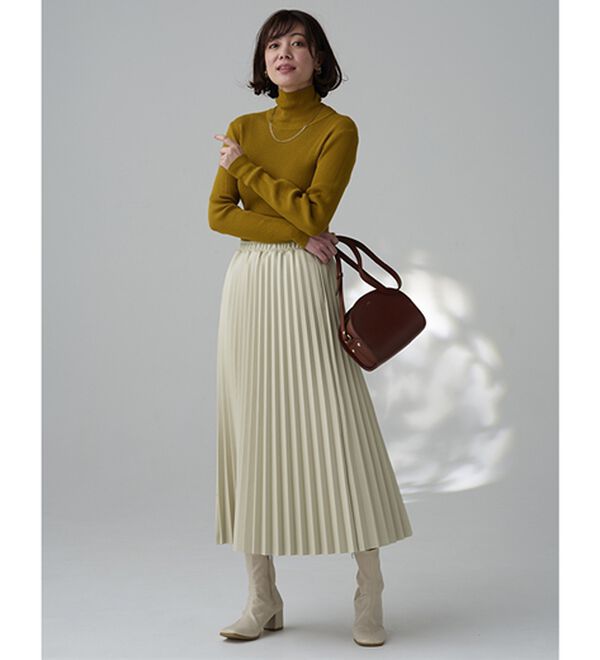 BELLUNA（ベルーナ）の「レザーライクプリーツスカート（ロングスカート）」｜詳細画像