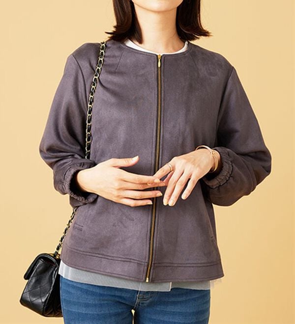 BELLUNA（ベルーナ）の「フェイクスエード切替ミドル丈ジャケット（その他ジャケット）」｜詳細画像