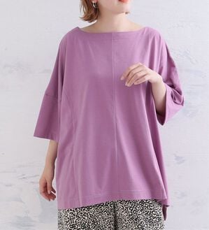 A HAPPY MARILYN（アハッピーマリリン）の「【視覚効果で細魅せシリーズ】ゆったりシルエット プルオーバー（カットソー）」｜スモークラベンダー