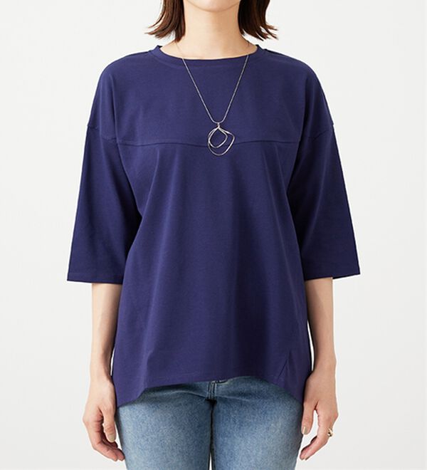 BELLUNA（ベルーナ）の「ヒンヤリ冷感！切替デザインプルオーバー（カットソー）」｜詳細画像