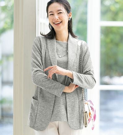 ルフラン（ルフラン）の「軽やかな着心地！メランジ調アンサンブル（アンサンブル）」