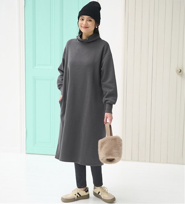 BELLUNA（ベルーナ）の「あったかキレイ！大人のこだわりワンピース（カットソーワンピース）」｜詳細画像