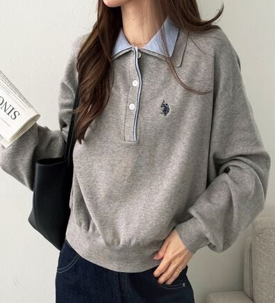 GeeRA（ジーラ）の「【U.S. POLO ASSN.】バイカラーポロ衿ニット（ニット・セーター）」