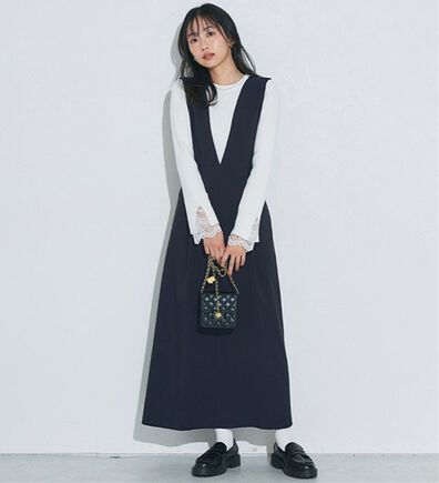 Pierrot（ピエロ）の「ウエストマークジャンパースカート（ジャンパースカート）」