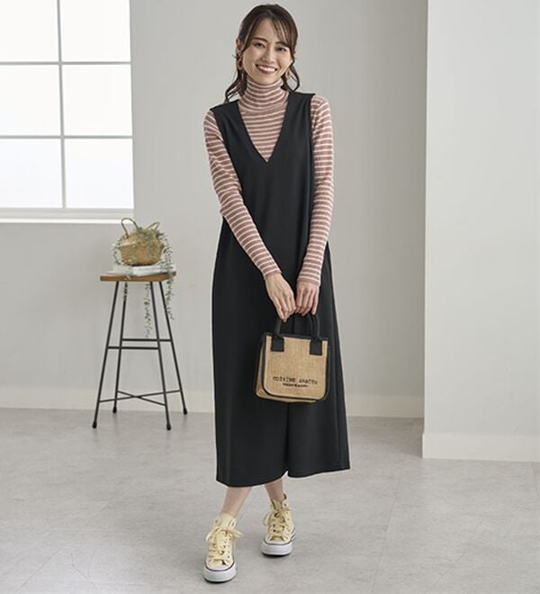 BELLUNA（ベルーナ）の「＜＆ｃｏｃｏｃｈｉ＞ハピネスコットン100％&times;吸湿発熱リブタートルニット（ニット・セーター）」｜詳細画像