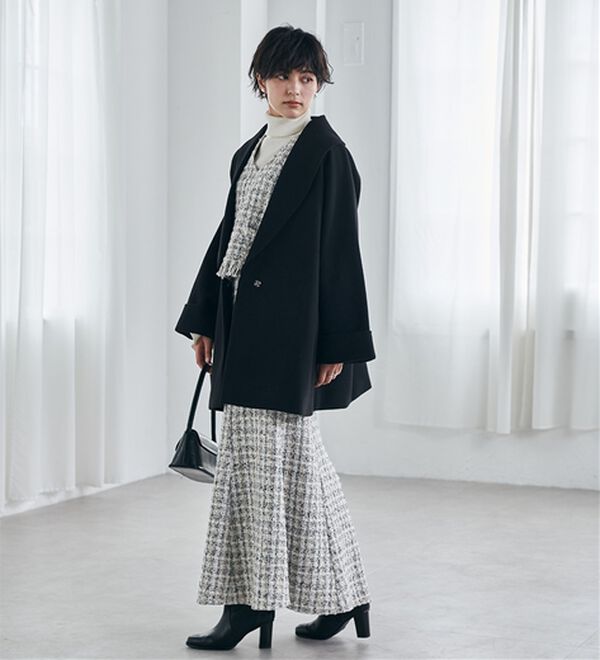 ウール調ビッグカラーガウンコート - ベルーナ【公式】 