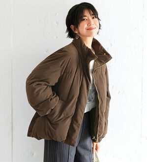 BELLUNA（ベルーナ）の「コーデュロイ素材中わたジャケット（ショートコート）」｜ブラウン