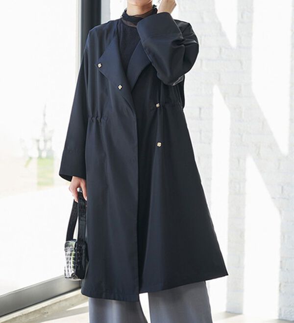 RANAN（ラナン）の「２つの機能付！ロング丈ノーカラーコート（ロングコート）」｜詳細画像