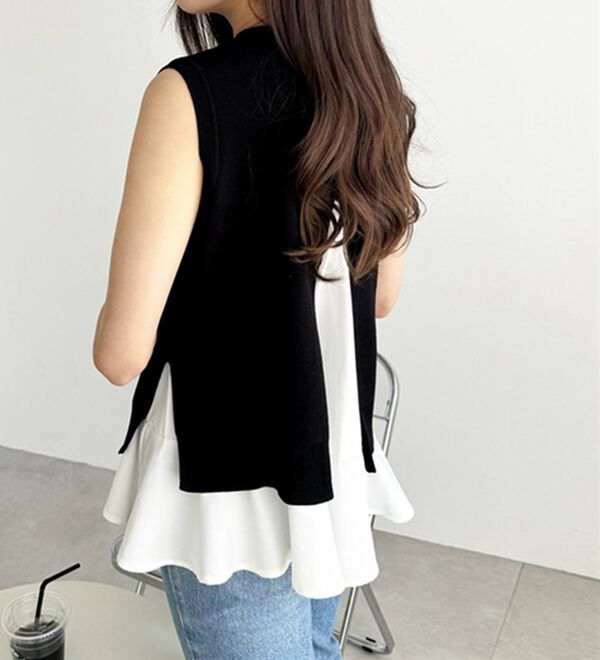 GeeRA（ジーラ）の「ペプラムタンク付ニットプルオーバー（アンサンブル）」｜詳細画像