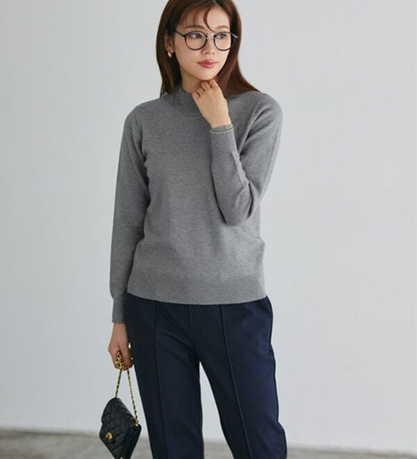 Pierrot（ピエロ）の「【Ｍ～３Ｌ】プレミアムカシミヤタッチハイネックニット（ニット・セーター）」｜詳細画像