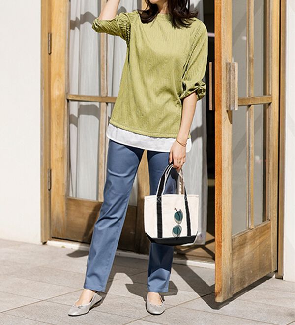 BELLUNA（ベルーナ）の「裾切替波柄ジャカード素材プルオーバー（カットソー）」｜詳細画像