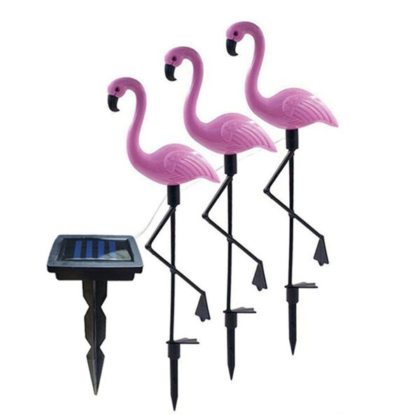 「ソーラー庭園灯「３羽のフラミンゴ」（ガーデニング・園芸用品）」｜詳細画像