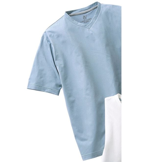 「ＣＶＨジャケットイン対応きれいめＴシャツ（メンズＴシャツ）」｜アイスブルー