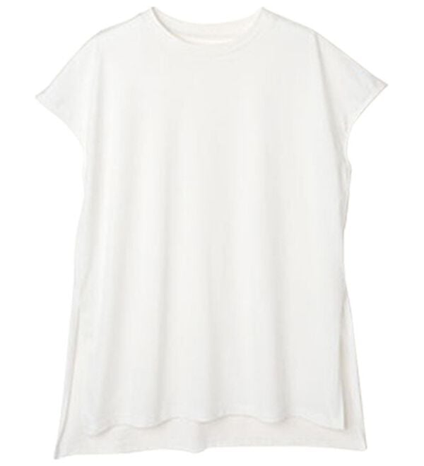 RANAN（ラナン）の「＜BC＞綿100％ひんやりサイドスリットフレンチスリーブチュニック（チュニック）」｜詳細画像