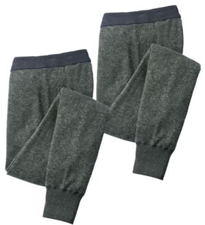 「日本製　３重奏のぬくもりエア３インナー　長ズボン下（メンズ靴下・タイツ）」｜杢チャコール