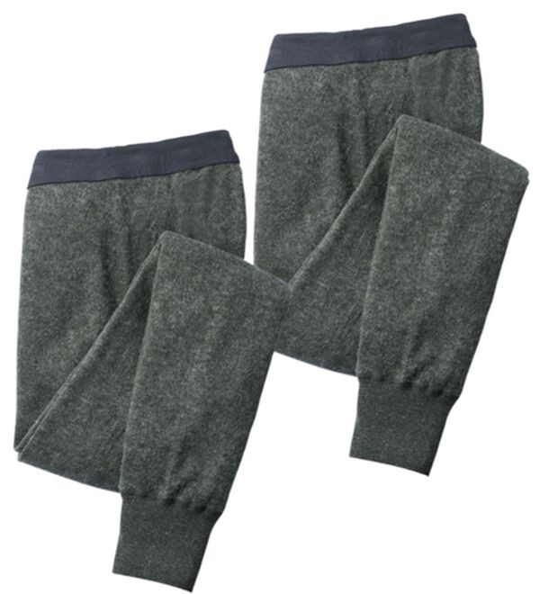 「日本製　３重奏のぬくもりエア３インナー　長ズボン下（メンズ靴下・タイツ）」｜杢チャコール