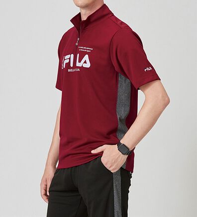 「＜フィラ＞杢調ドライメッシュシャツ＆ジョガーパンツ（メンズポロシャツ）」