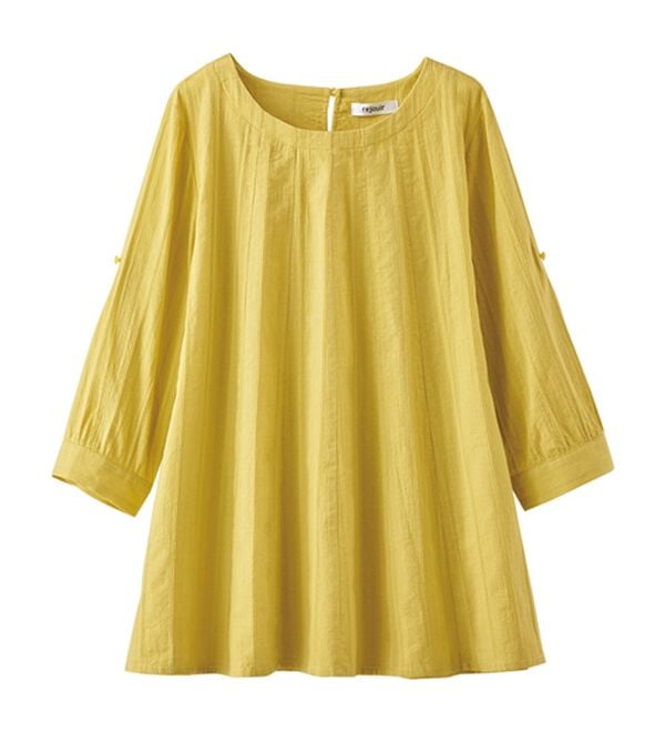 BELLUNA（ベルーナ）の「【店舗・ネット限定】シャドーストライプ素材タック使いブラウス（ブラウス）」｜詳細画像