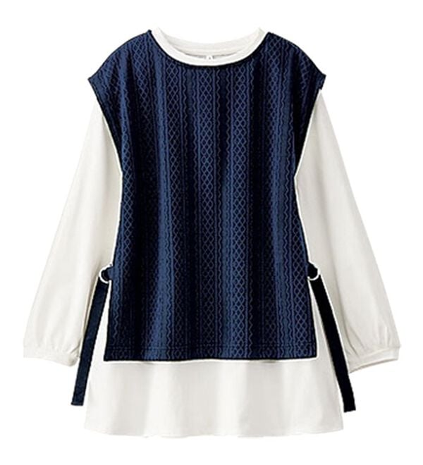 BELLUNA（ベルーナ）の「カットソージャカード素材ベストアンサンブル（アンサンブル）」｜詳細画像